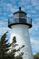White Stone Lighthouse Tower in Massachusetts